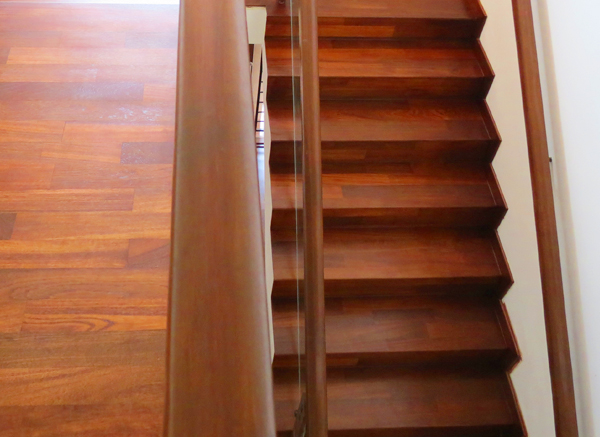 Elegant solid wood staircase with premium hardwood steps